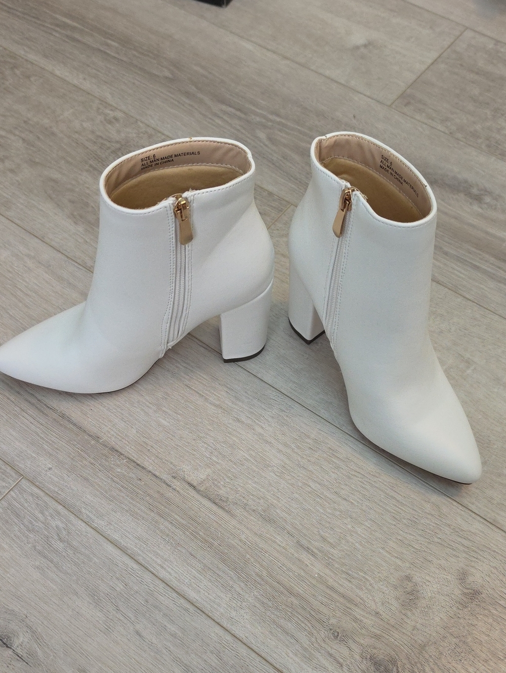 Lulus Elegant White Ankle Booties with Block Heel